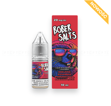 Liquid Bober Salts 10ml - MOJITO, CZARNA PORZECZKA, MALINA, ICE 20mg/ml