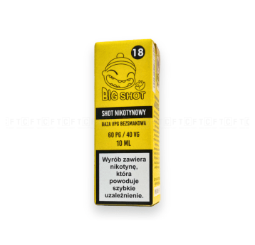 Shot nikotynowy BIG SHOT 18mg/ml Bezsmakowy 10ml