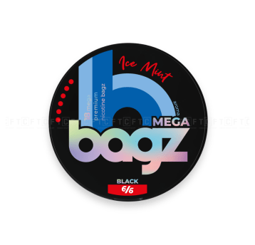 Woreczki nikotynowe Bagz 6/6 Mega Black 20mg/g - Ice Mint