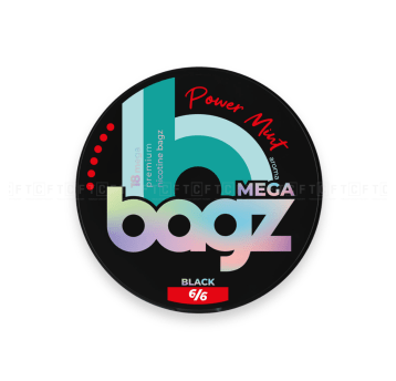 Woreczki nikotynowe Bagz 6/6 Mega Black 20mg/g - Power Mint